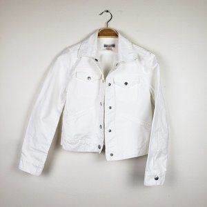 Gap White Long Sleeve Jean Denim Snap Front Jacket
